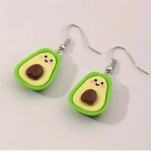 Cute Avocado Resin Earrings - Picture 3 of 3